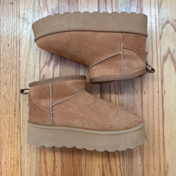 Platform Ankle Shearling Boot Size 7 - Picture 7 of 9